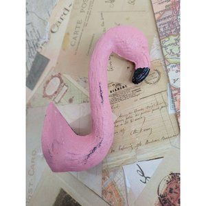 Distressed Pink Flamingo Cast Iron Wall Coat Hook Nautical Coastal Decor…